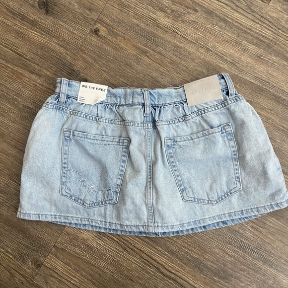 NWT Free People Light Blue Denim Skort - Picture 6 of 6